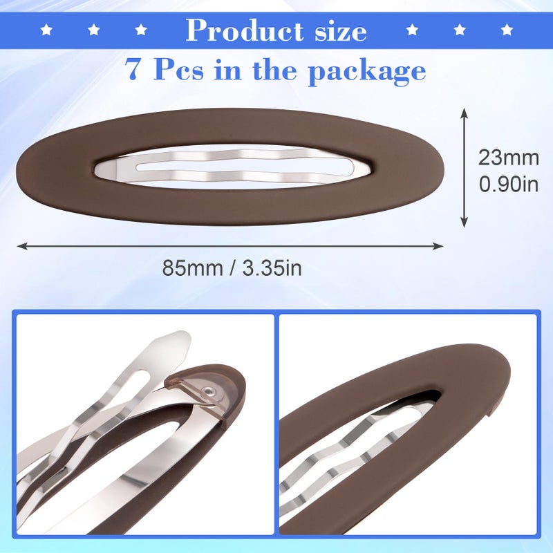CustomyLife 7pcs Matte Snap Hair Clip for Women, Non-Slip Large Enamel Hair Barrettes Alligator, Rustproof Oval Hair Pin Accessories for Long Short Thick Thin Fine Curly Straight Hair - Image 5