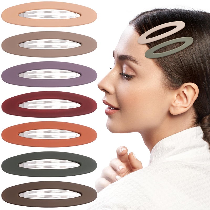 CustomyLife 7pcs Matte Snap Hair Clip for Women, Non-Slip Large Enamel Hair Barrettes Alligator, Rustproof Oval Hair Pin Accessories for Long Short Thick Thin Fine Curly Straight Hair - Image 1