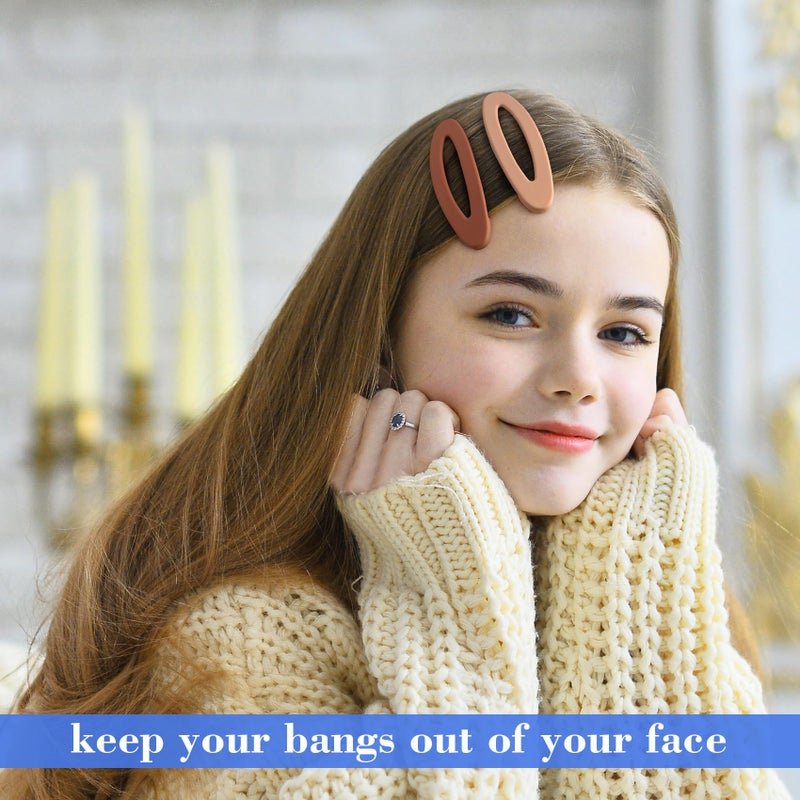 CustomyLife 7pcs Matte Snap Hair Clip for Women, Non-Slip Large Enamel Hair Barrettes Alligator, Rustproof Oval Hair Pin Accessories for Long Short Thick Thin Fine Curly Straight Hair - Image 2