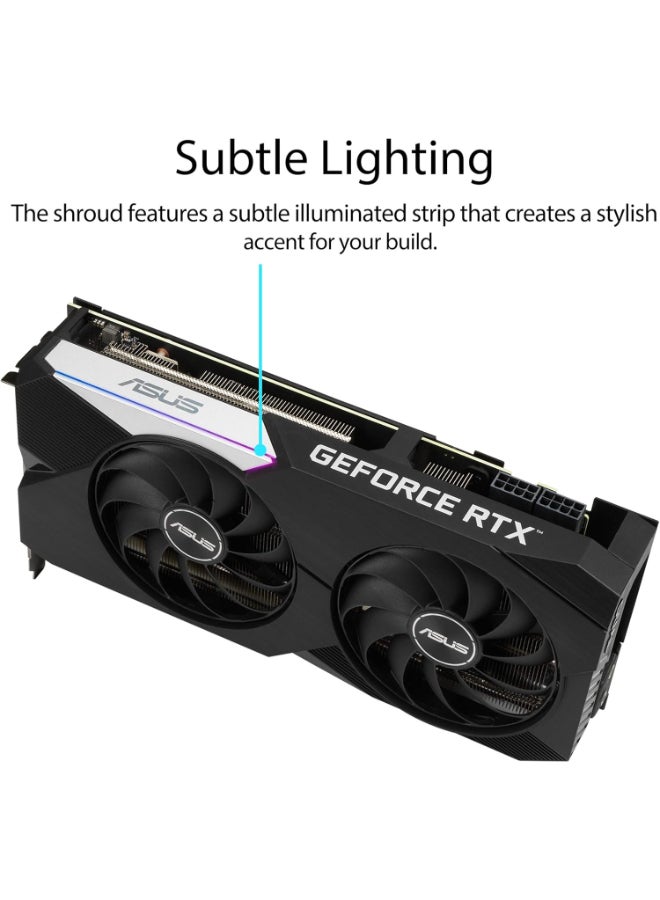 ASUS Dual NVIDIA GeForce RTX 3070 V2 OC Edition Gaming Graphics Card (PCIe 4.0, 8GB GDDR6 Memory, LHR, HDMI 2.1, DisplayPort 1.4a, Axial-tech Fan Design, Dual BIOS, Protective Backplate) - Image 5