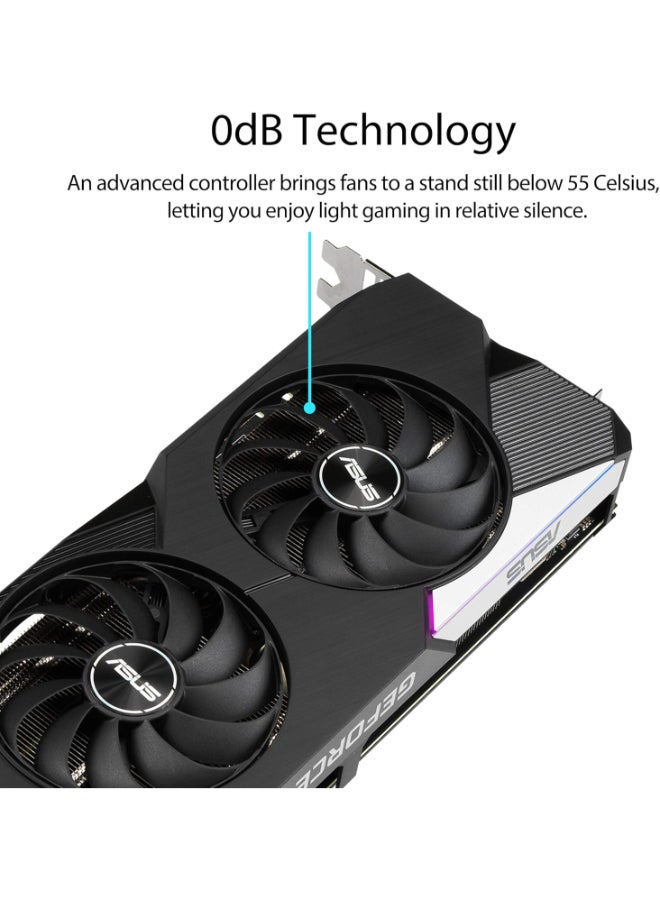 ASUS Dual NVIDIA GeForce RTX 3070 V2 OC Edition Gaming Graphics Card (PCIe 4.0, 8GB GDDR6 Memory, LHR, HDMI 2.1, DisplayPort 1.4a, Axial-tech Fan Design, Dual BIOS, Protective Backplate) - Image 4