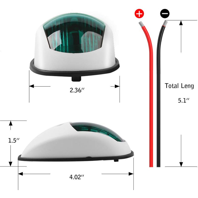 Sebnux Boat Navigation Light, Marine Navigation Lights, Bow Light for Boats Led. Ideal for Pontoon and Small Boat (White) - Image 5