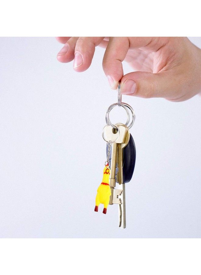 NUOBESTY Screaming Chicken Keychain 3Pcs Mini Squeeze Screaming Chicken Keyrings Rubber Chicken Pendant Toy For Handbag Car Party Gift  - Image 5