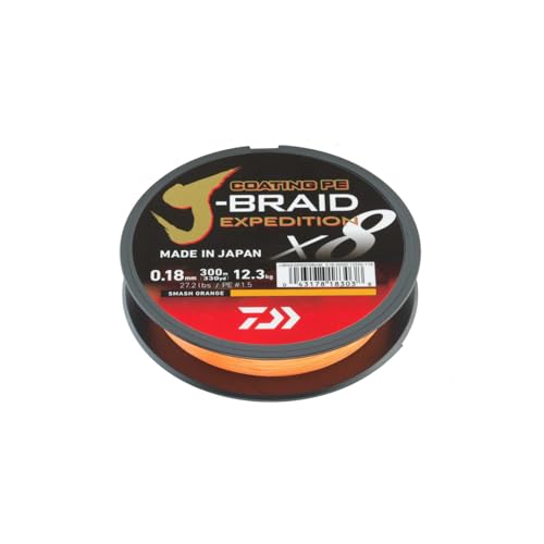 DAIWA JBraid Expedition X8E 018mm 123kg272lbs 165yds Smash Orange Braided Fishing Line - Image 3