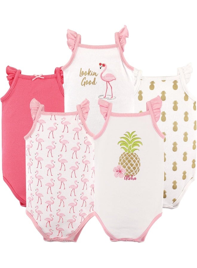 hudson baby Hudson Baby Baby-Girls Unisex Baby Cotton Sleeveless Bodysuits Baby and Toddler T-Shirt Set - Image 2