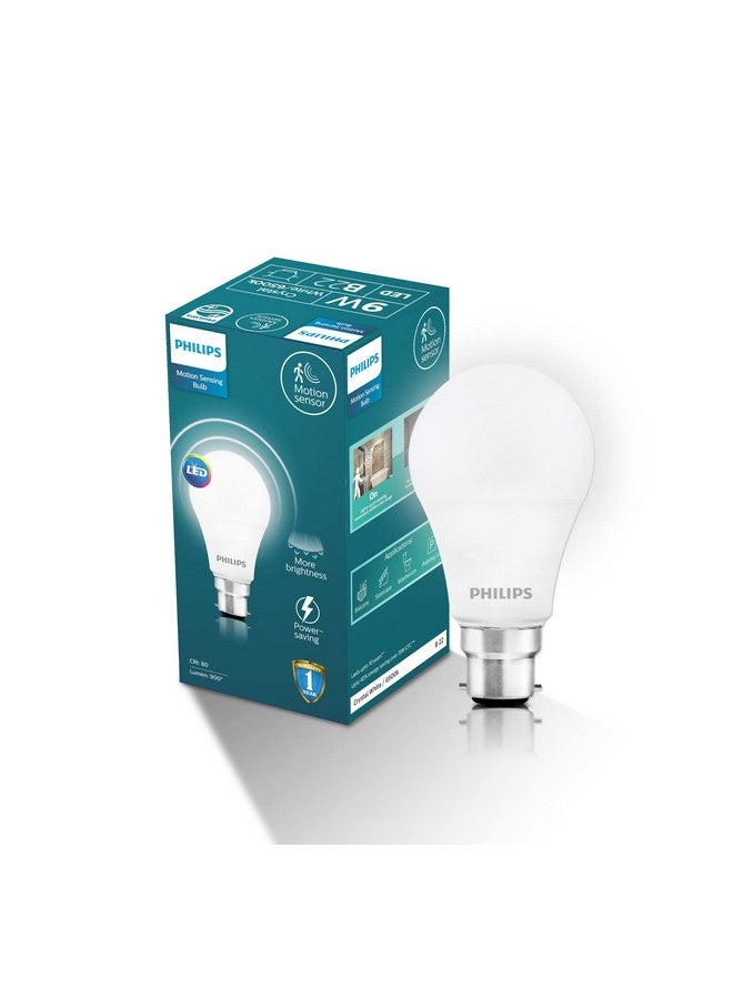 Philips مصباح LED بحساس حركة B22 من فيليبس | ضوء حساس حركة للمنزل | مصباح LED بحساس حركة | أبيض كريستالي، عبوة من 6 - Image 2
