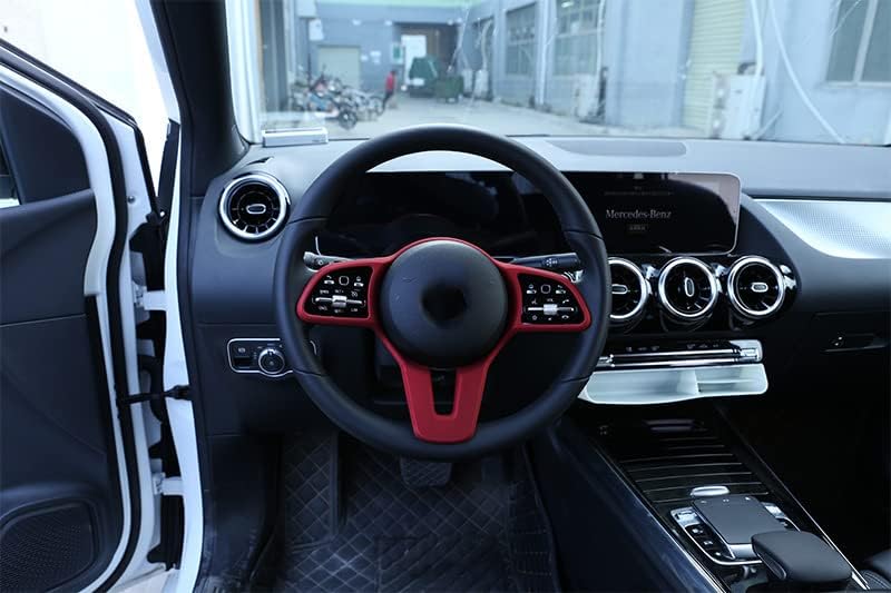 QASULER Matte Red Steering Wheel Button Trim Frame for Mercedes-Benz - Image 5