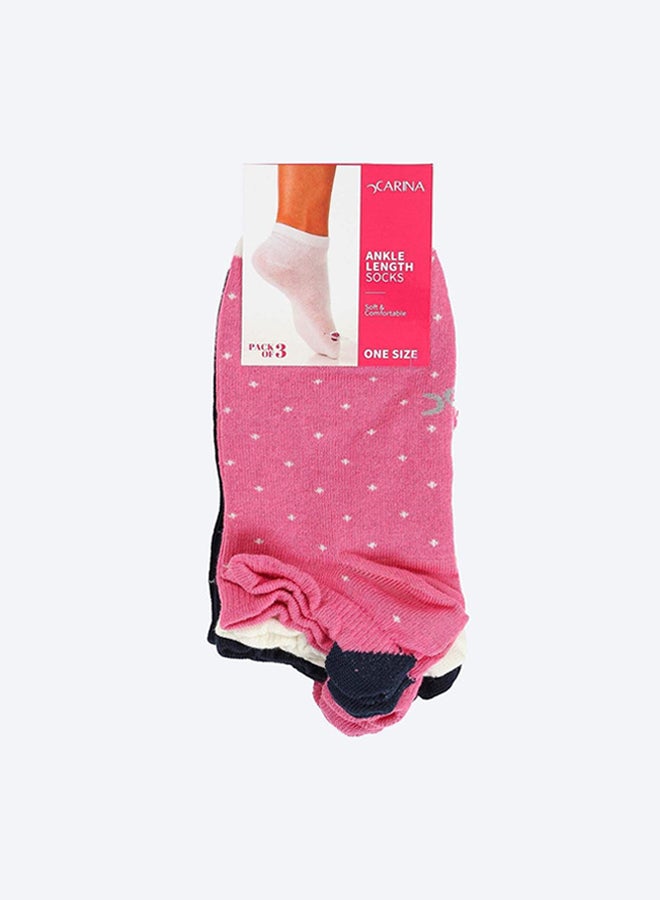 Carina Dotted Colored Socks - 3 Pairs - Image 2