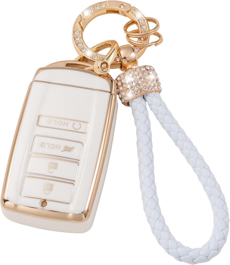 Gematay for Acura Key Fob Cover with Keychain Lanyard, Soft TPU Key Case Protection Compatible with Acura CDX RDX RLX NSX TLX TLX-L Smart Remote Key Holder - Image 1