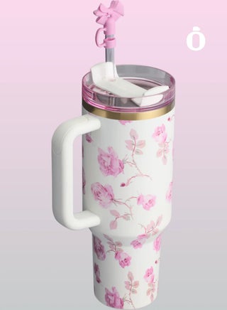 Stanley x LoveShackFancy Quencher 40OZ Ribbon Rosa,Presented in Elegant Gift-Ready Packaging - view 3
