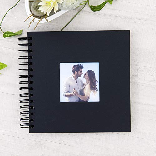 Gearchic 8 x 8 Inch Small DIY Scrapbook Photo Album with Cover Photo 80 Pages Hardcover Craft Paper Photo Album for Guest Book, Anniversary, Valentines Day Gifts (Black, 8 x 8 inch) - Image 2