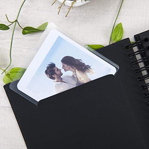 Gearchic 8 x 8 Inch Small DIY Scrapbook Photo Album with Cover Photo 80 Pages Hardcover Craft Paper Photo Album for Guest Book, Anniversary, Valentines Day Gifts (Black, 8 x 8 inch) - Image 4