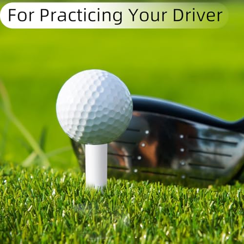 ZNBSIXP Rubber Golf Tees for Mats,Unbreakable Stable Driving Range Tees for Golf Simulator Practice Mats,5-Piece Mixed Size Set(White) - Image 5
