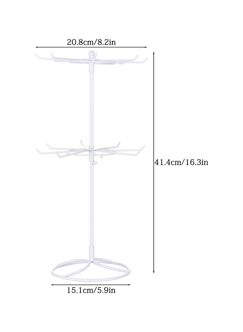 GGOOT 2 Tier Jewelry Rack Wrought Iron Rotating Bracelet Storage Rack, Necklace Holder Jewelry Tree Bracelet Stand Display Organizer Jewelry Display Stand for Girls and Women - Image 2
