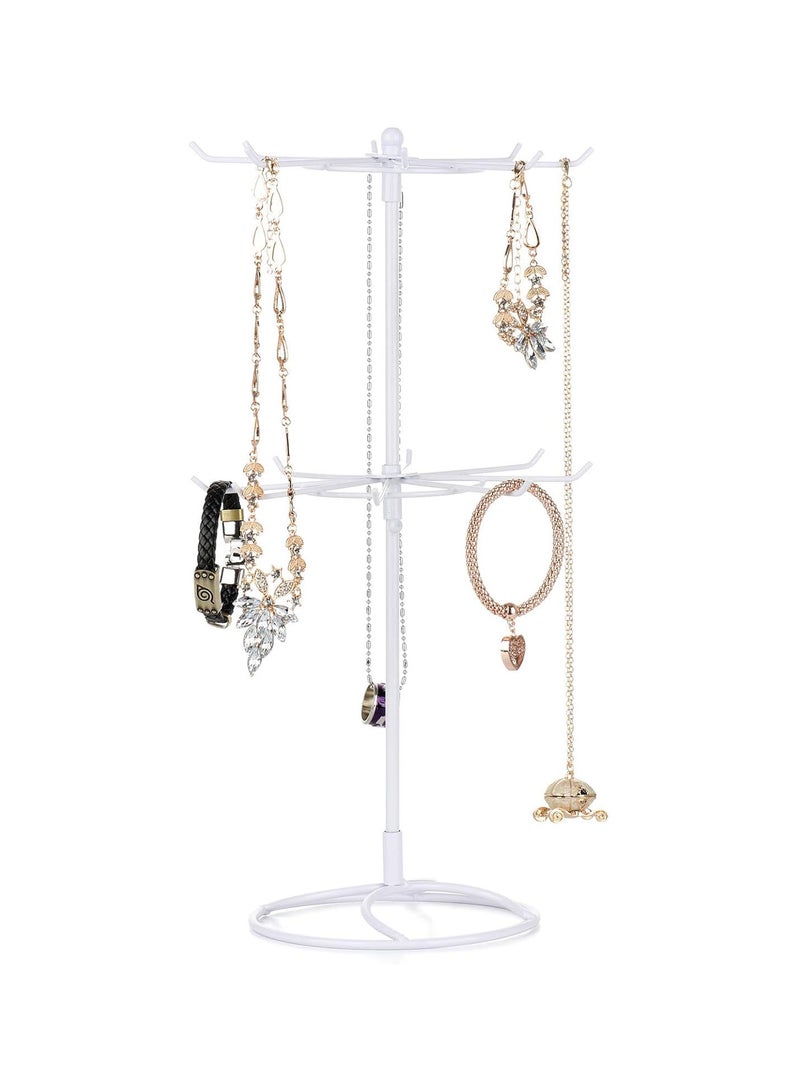 GGOOT 2 Tier Jewelry Rack Wrought Iron Rotating Bracelet Storage Rack, Necklace Holder Jewelry Tree Bracelet Stand Display Organizer Jewelry Display Stand for Girls and Women - Image 1