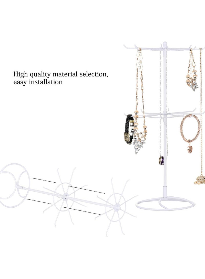 GGOOT 2 Tier Jewelry Rack Wrought Iron Rotating Bracelet Storage Rack, Necklace Holder Jewelry Tree Bracelet Stand Display Organizer Jewelry Display Stand for Girls and Women - Image 4