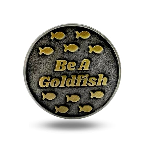 Full Metal Markers Be a Goldfish Magnetic Metal Golf Ball Marker with Hat Clip for Men and Women - Unique Marker for Putting Green - Golf Accessories - 1 Ball Marker + 1 Hat Clip - Image 1