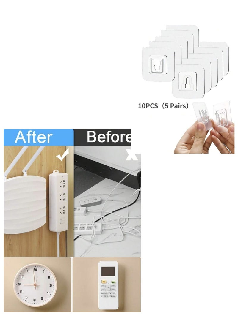 5 Pairs Multi-purpose Double Sided Wall Adhesive Tape, Strong Wall Adhesive for Electrical Plug, Router, Storage, etc. - Image 1
