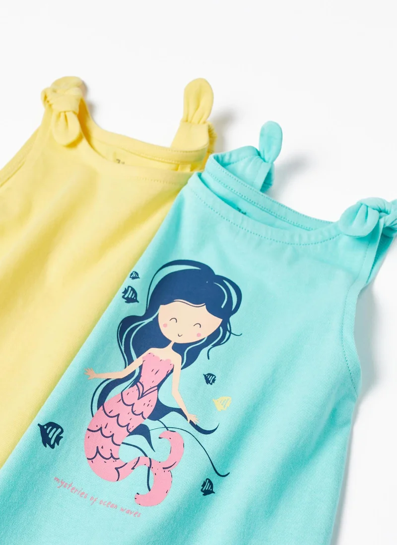 زيبي Pack 2 Cotton T-shirts for Baby Girls 'Mermaid'