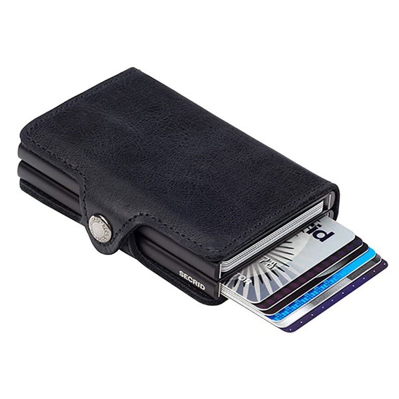 Secrid Twinwallet Vintage Black Leather Wallet - Image 2
