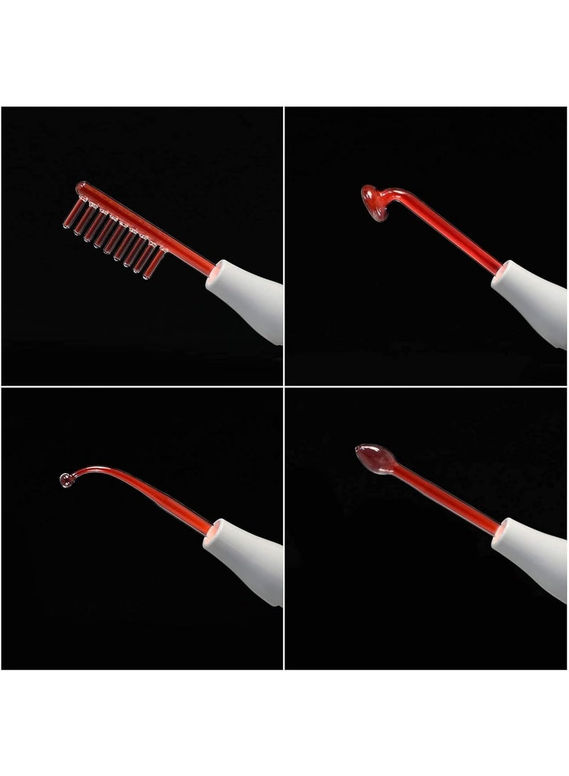 Portable High Frequency Machine Facial Wand Acne for Skin Tightening Acne Spot Wrinkles Reducing Puffy Eyes Dark Circles Dispel Freckle 4 in 1 Handheld High Frequency Machine for Face & Hair - Image 4