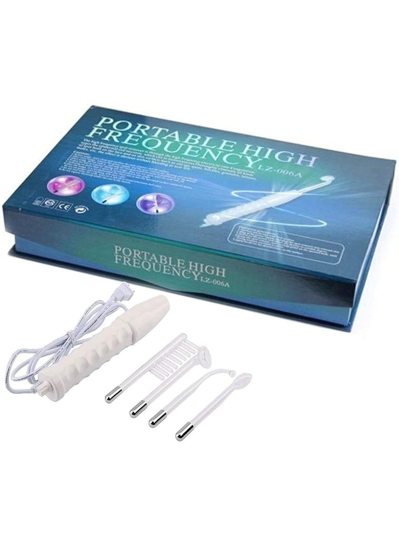 Portable High Frequency Machine Facial Wand Acne for Skin Tightening Acne Spot Wrinkles Reducing Puffy Eyes Dark Circles Dispel Freckle 4 in 1 Handheld High Frequency Machine for Face & Hair - Image 1