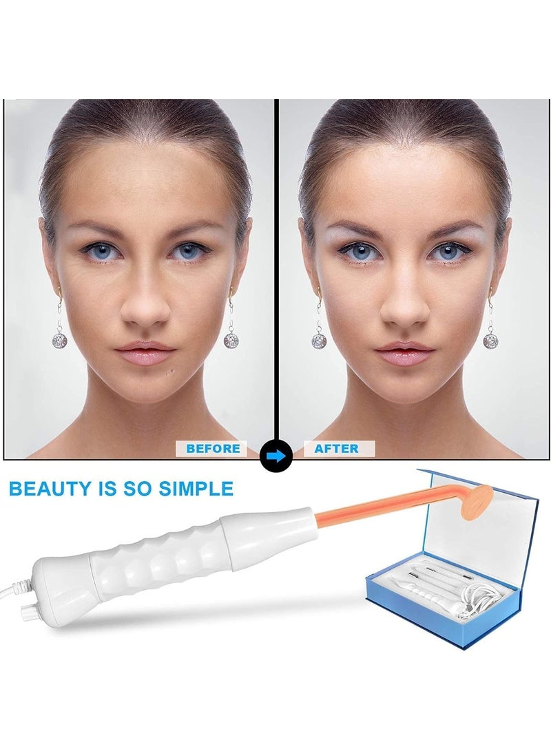 Portable High Frequency Machine Facial Wand Acne for Skin Tightening Acne Spot Wrinkles Reducing Puffy Eyes Dark Circles Dispel Freckle 4 in 1 Handheld High Frequency Machine for Face & Hair - Image 3