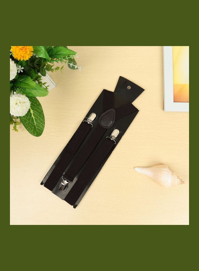 Clip On Suspenders Elastic Y-Shape Back Formal Braces Coffee - Image 4