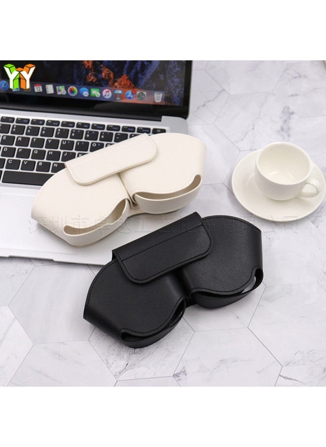 Generic - A Korean PU Leather Bluetooth Headset Storage Bag For Airpods Max Headset Protective Cover-Color:Black-Model:airpods Max - Image 1