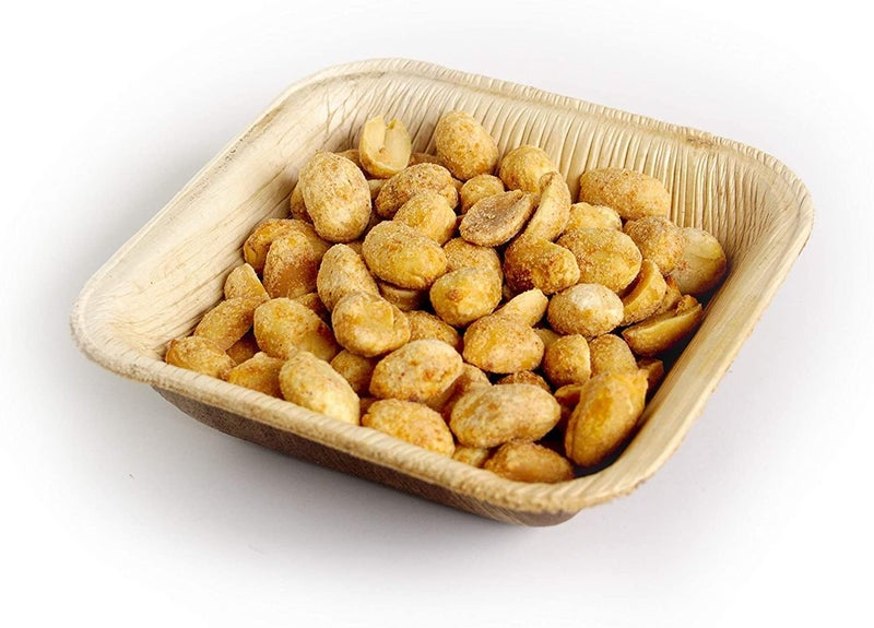 Glassware أطباق زجاجية من أوراق الأريكا مع 4 أقسام أطباق قابلة للتصرف لحفلات الأحداث صديقة للبيئة قابلة للتحلل مثل أطباق الخيزران أطباق للاستخدام مرة واحدة 50 طبق 100 وعاء - Image 4