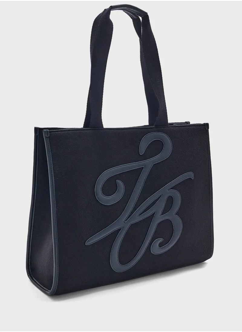 تيد بيكر Rayah Tb Script Large Felt Tote