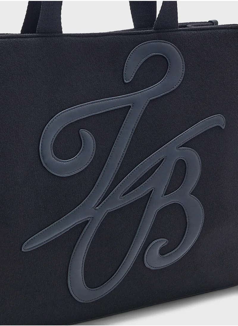تيد بيكر Rayah Tb Script Large Felt Tote