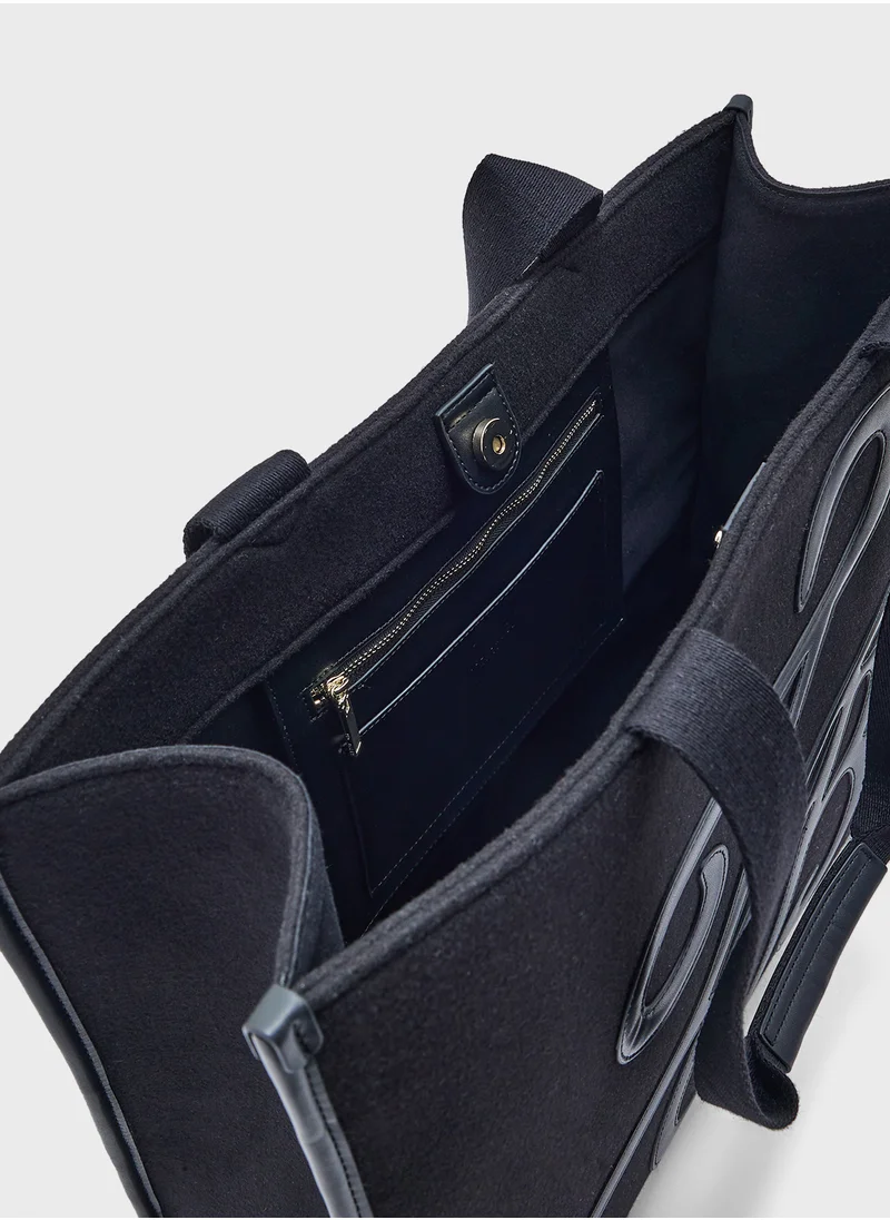 تيد بيكر Rayah Tb Script Large Felt Tote