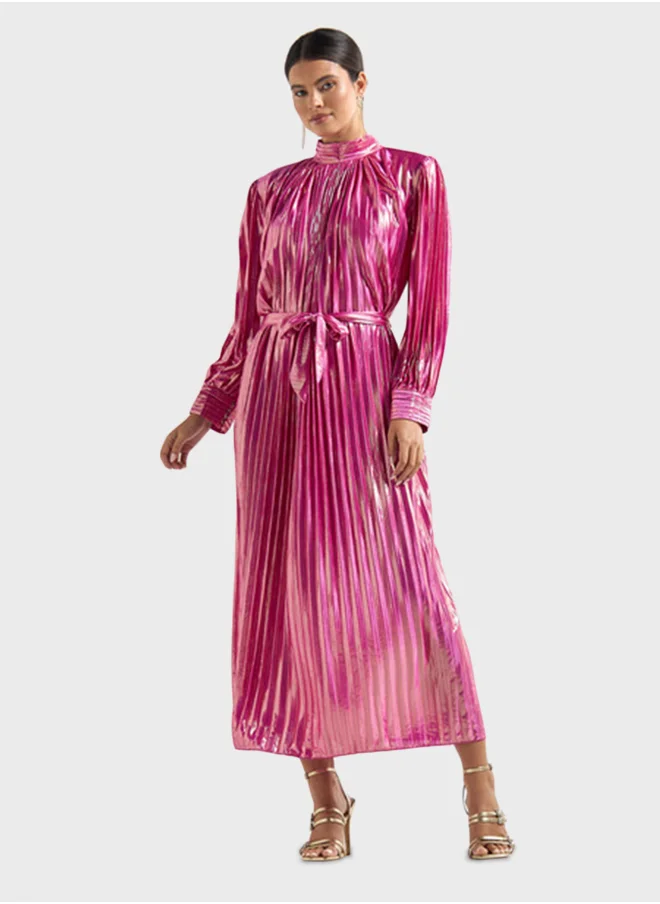 FAV Pleated High Neck Dress