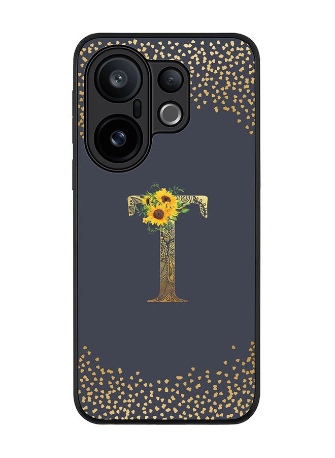 Stylizedd For vivo X200 FE / S30 Pro mini Case,Slim fit Camera Protection, Shockproof Thin Phone cover  - Custom Floral Monogram - T  (Grey )