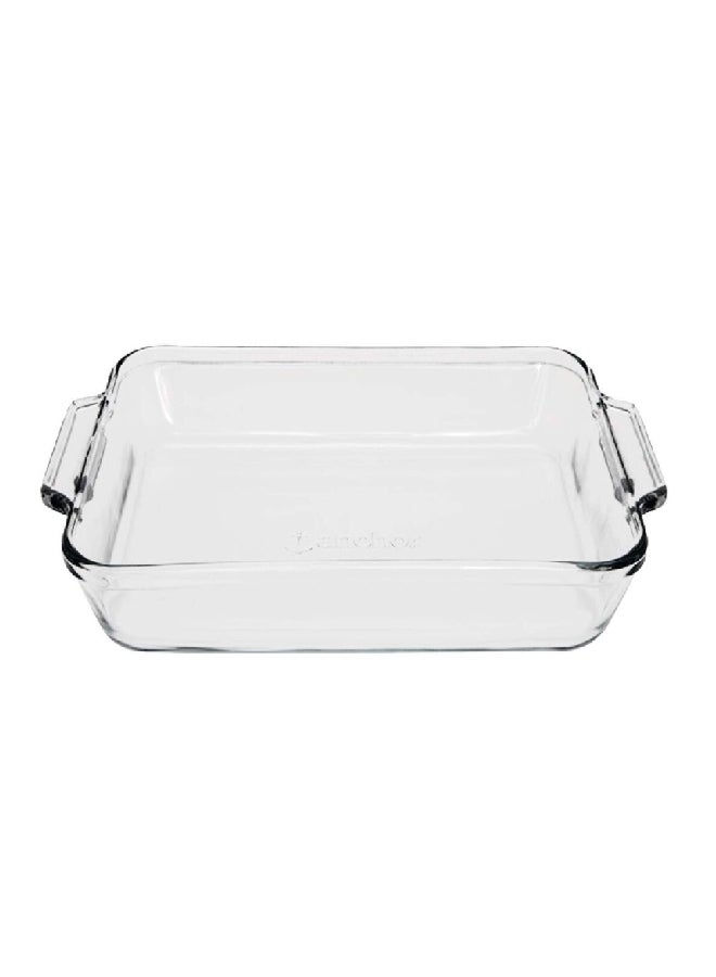 أنكور هوكينغ إسينشيلز صحن كيك زجاج مربع متوافق مع الميكروويف وغسالة الصحون شفاف 2 كوارت 67522L20 - Image 1