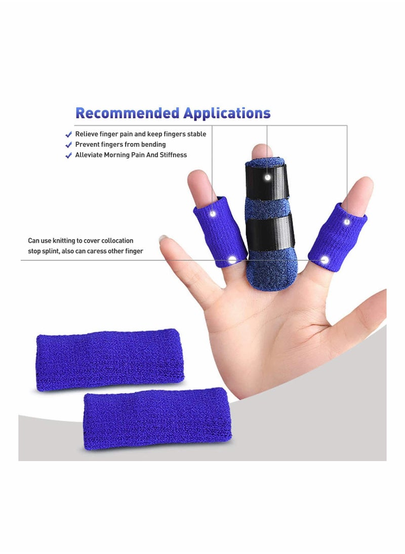 Y&D - Finger Splint, Set of 2 Trigger Brace with 10 Nylon Sleeves for Pain Relief and Sport Injuries, Swelling Tendon Release Relieving Stiffness Sprained Knuckles (Blue) - Image 1