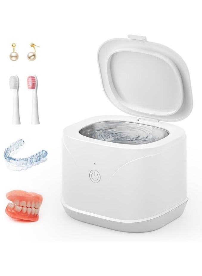 AROAQ 49KHZ Ultrasonic Cleaner Portable Jewellery Cleaner Ultrasonic Jewelry Cleaning Machine with 220ML Tank for Retainer Mouth Guard Dentures Aligner Watch Ring  Diamond Dental & Travel Use - Image 1