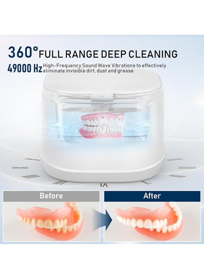 AROAQ 49KHZ Ultrasonic Cleaner Portable Jewellery Cleaner Ultrasonic Jewelry Cleaning Machine with 220ML Tank for Retainer Mouth Guard Dentures Aligner Watch Ring  Diamond Dental & Travel Use - Image 2