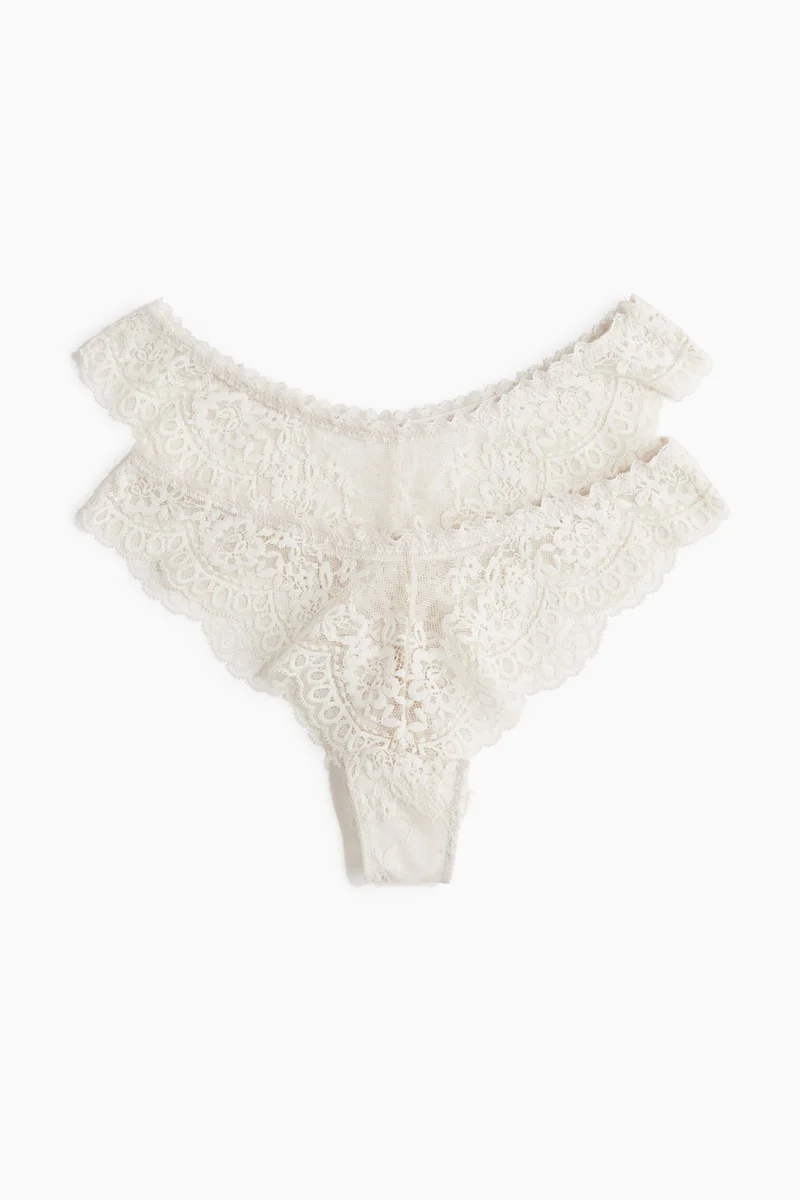 H&M 2-pack lace Brazilian briefs