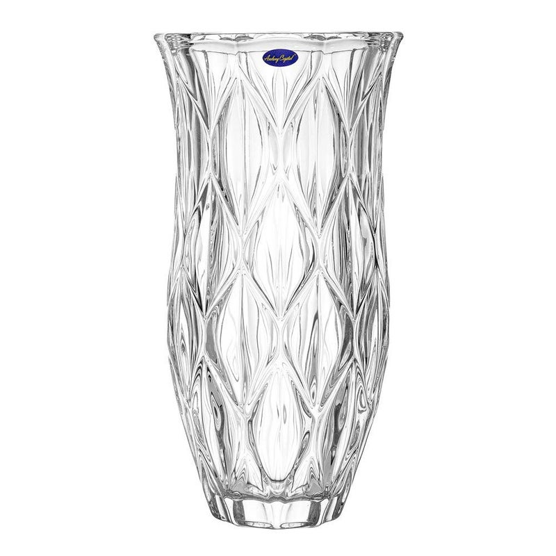 Amlong Crystal Large Size Clear Floral Vase 12 inches High 6 inch Top and 3 inch Bottom - Image 1