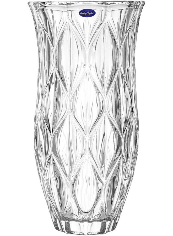 Amlong Crystal Large Size Clear Floral Vase 12 inches High 6 inch Top and 3 inch Bottom - Image 4