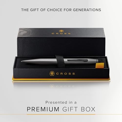 Cross Tech 2 Titanium Gray Ballpoint Pen – Refillable, Medium Point, Black Ink, Premium Gift Box - Image 4