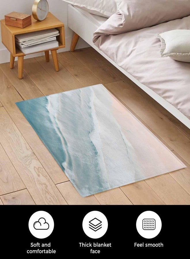 Litter Star Coastal Doormat Bath Rugs Summer Blue Sea Beach Sand Indoor Mats Entrance Floor Carpet for Bathroom Bedroom Living Room Gradient Wave Ocean Style 16x24In - Image 5