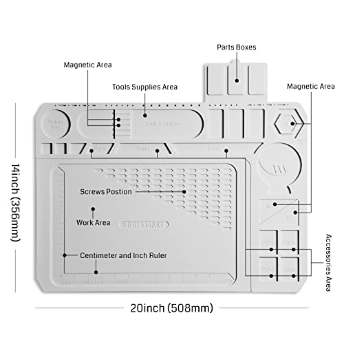 SainSmart Silicone Soldering Mat Premium Heat Resistant 932°F, 20 x 14 Inch Large Magnetic Anti-Static Mat with Wrist Strap, ESD Safe Electronics Work Mat for Computer Cell Phone Laptop Repair - Image 2