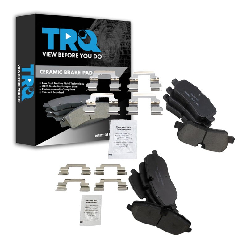 TRQ Front Rear Brake Pads Ceramic Compatible with 20052009 Land Rover LR3 20062009 Range Rover Range Rover Sport