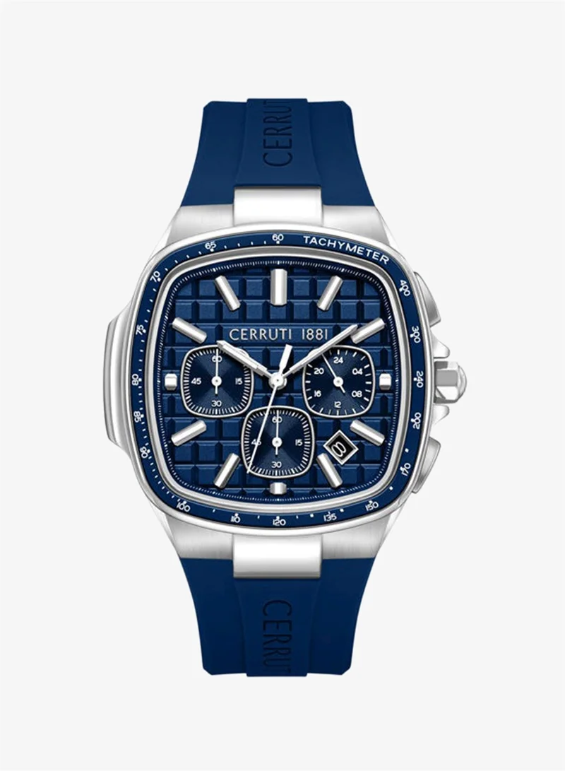 Casale Blue Dial Silicone Strap Analog Watch for Men, 42mm
