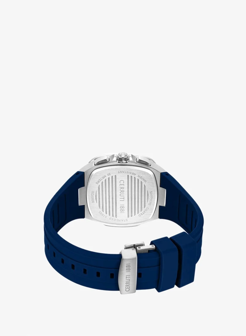 CERRUTI 1881 blue Men's Casale Blue Dial Silicone Strap Analog Watch for Men, 42mm for Men | Best Price UAE