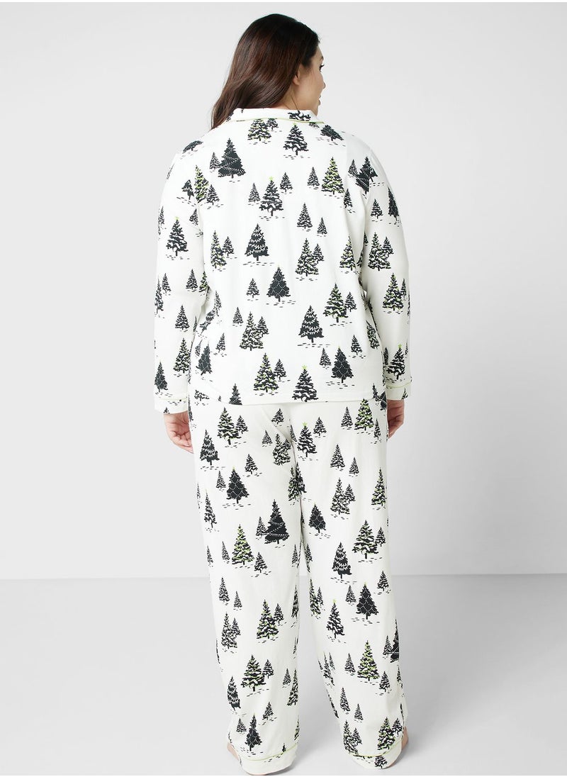 CHELSEA PEERS - Printed Shirt & Pyjama Set - Image 1