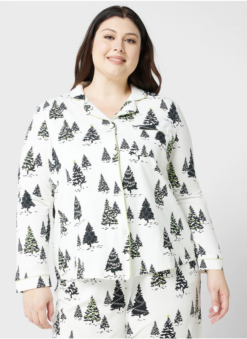 CHELSEA PEERS - Printed Shirt & Pyjama Set - Image 1